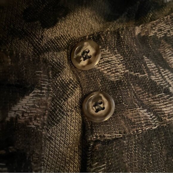 Vintage Italian Deni Cler Elegant Floral Skirt in Dull Brown and Gray - Picture 5 of 5